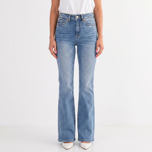 Women's High Waisted Wide Leg Blue Jeans